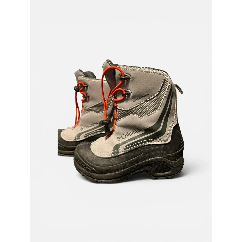 Columbia Kids Bugaboot Celsius Snow Boots 1 Gray Leather Lace Up Waterproof